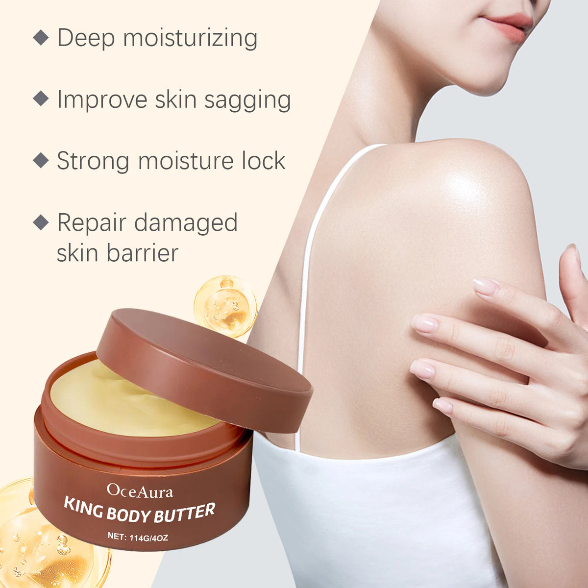 Shea Butter Moisturizing Cream Soft Smooth Skin Care Nourishing Body Butter Intense Hydration for Dry & Rough Skin Body Care
