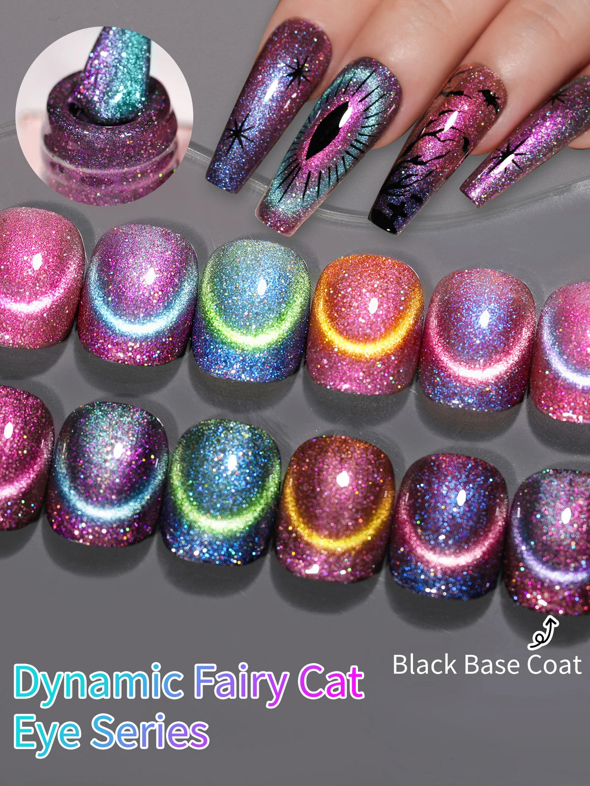 6pcs 15ml Cat Eye Nail Gel Polish Set, Contains Magnets Semi Permanent Nail Art Soaking UV LED Nail Salon DIY Nail Salon
