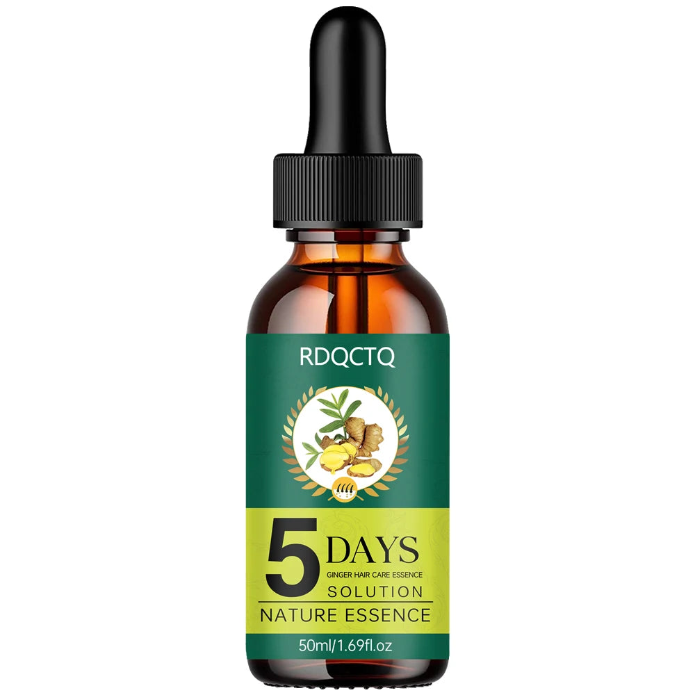 5-Day Ginger Hair Serum | Natural Nourishing Essence | Frizz Control & Shine Boost | Hair Care Treatment