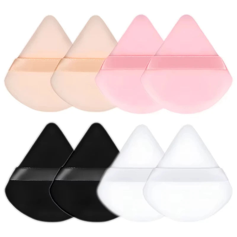 2/6PCS Triangle Velvet Cosmetic Puff Make Up Sponges Wet Dry Use for Face Eye Contouring Shadow Cosmetic Foundation Makeup Tool
