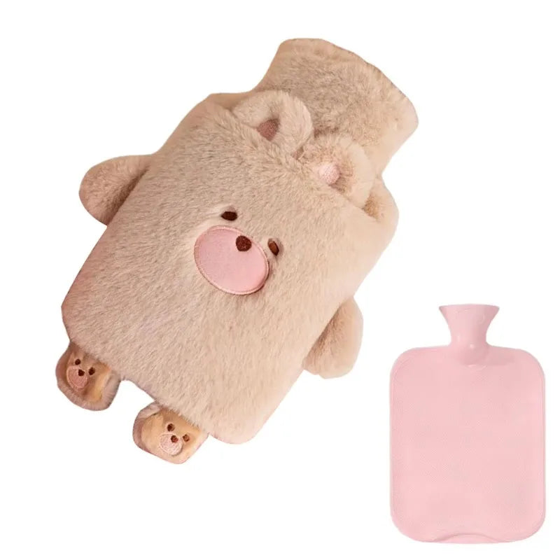 Water Injection Hot Water Bag Thickened Explosion-proof Hot Compress Warm Stomach Warm Water Bag Cute Plush Warm Water Treasure