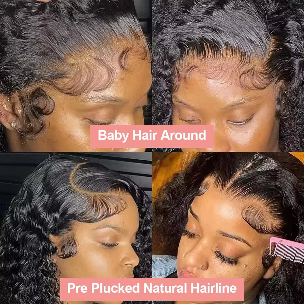 5x5 Glueless Wigs Human Hair Ready To Wear Deep Wave 13x4 13x6 Hd Lace Front Human Hair Wig Transparent Water Wave Curly Wigs