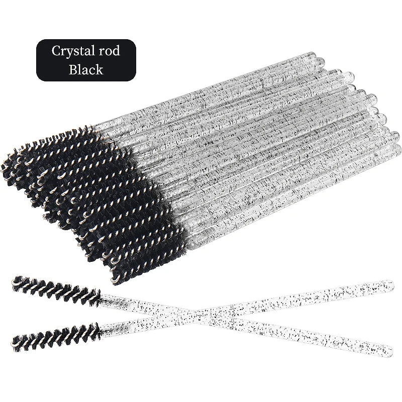 200/500 Pcs Eyelash Brushes Disposable Crystal Fine Head Eyebrow Brush  Mascara Wand Applicator Lashes Extension Makeup Tools
