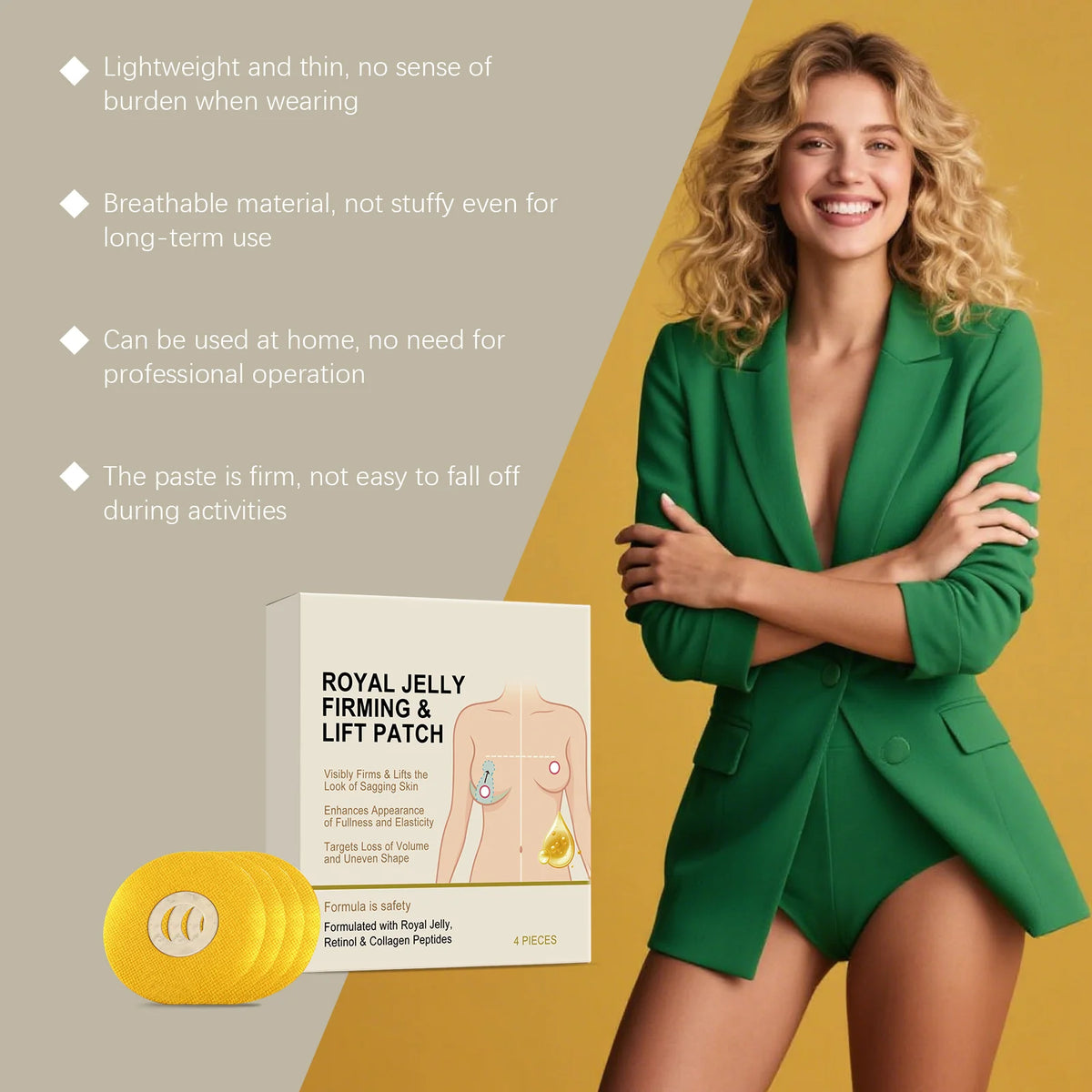 Breast Firming Lifting Patch Plumping Size Up Improve Breast Flat Prevent Sagging Shaping Tighten Bigger Breast Enhancer Patch