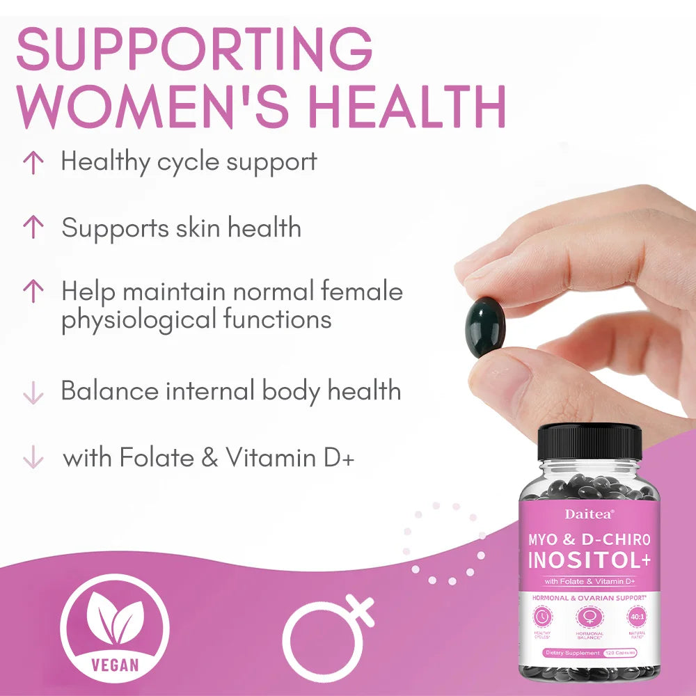 Myo-Inositol Supplement - Promotes Hormonal Balance and Ovarian Health, Regulates Menstrual Cycles, and Improves Mood
