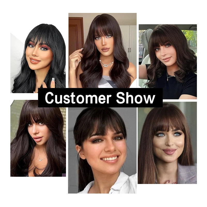 100% Human Hair 7X10cm Hairnet with French Bangs Toupee 25cm Straight Clip in Hair Extension Improve Volume Topper Hair Pieces