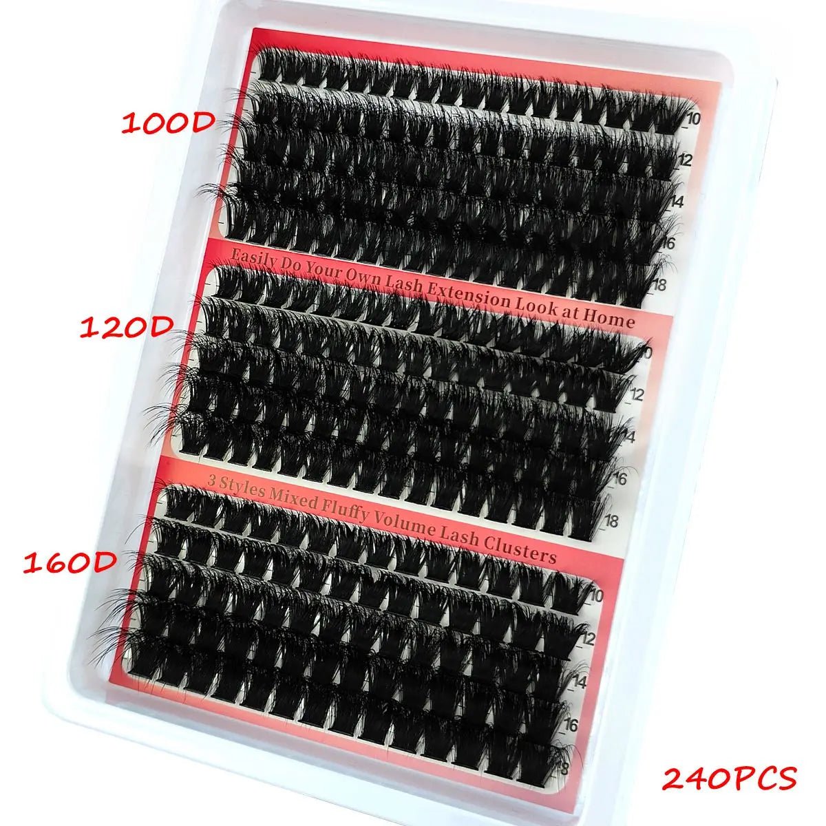 New 15Rows Fluffy Cluster Lashes 60D-160D Natural Thick Eyelash Clusters D/CC/DD Individual Lashes DIY Eyelashes Extension