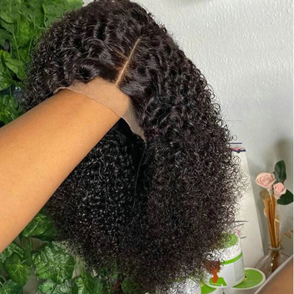 Kinky Curly Bob HD 13X6 Lace Frontal 250 High Density Full Virgin Human Raw Hair Wig Glueless Water Curly For Women Wet And Wavy