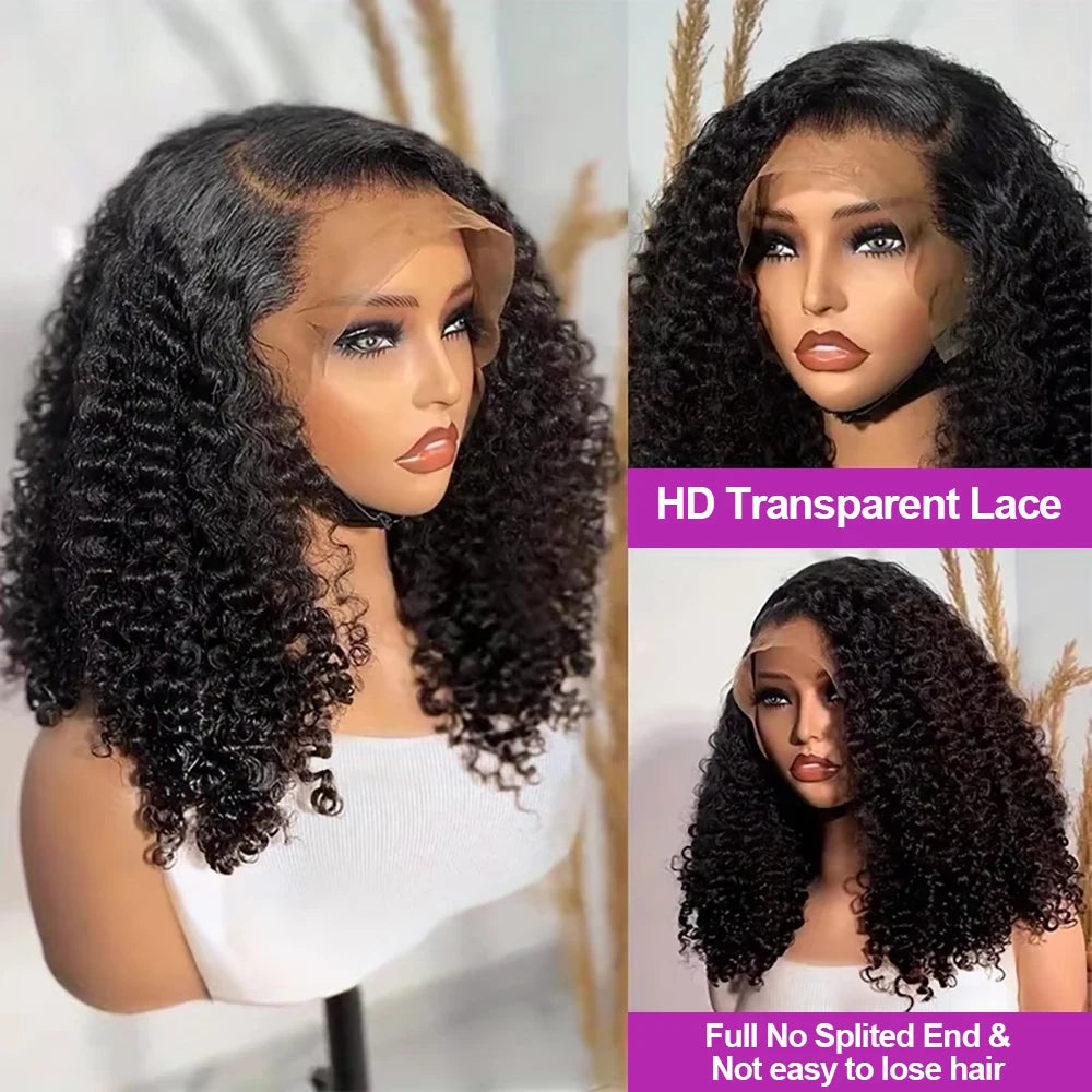 Brazilian Water Curly Lace Front Wig Short Bob Glueless Wigs Human Hair Deep Wave 13X6 Hd Lace Frontal Wig For Women 250 Density
