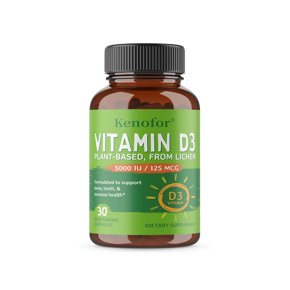 Vitamin D3 5000IU Capsules - Support Brain, Heart, Joint, Bone & Skin Health, Antioxidant, Immunity Boost Supplement