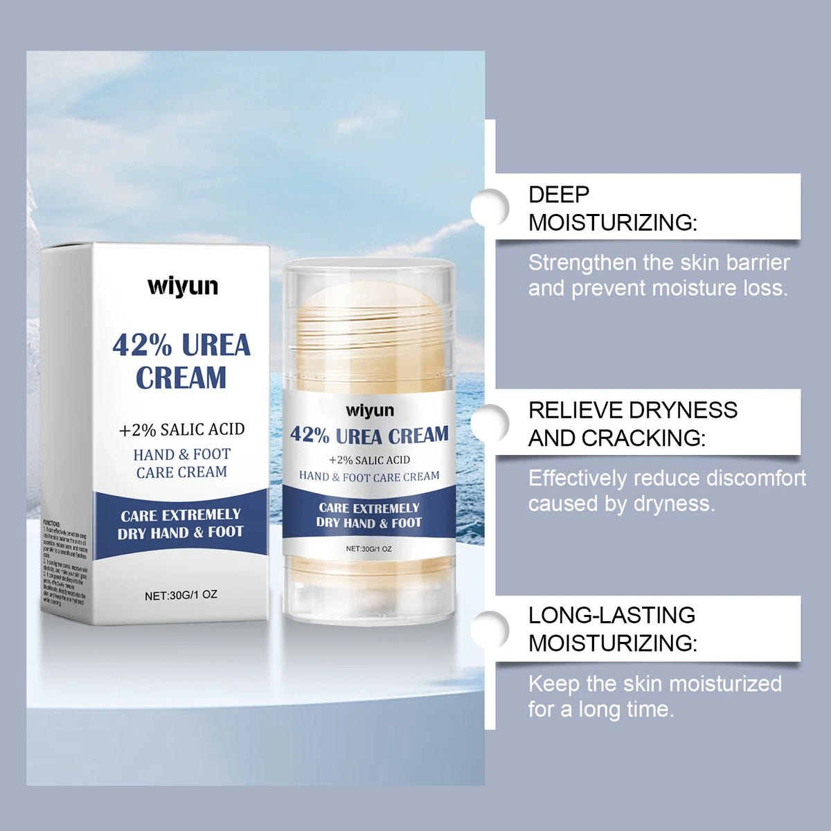 Hand & Foot Moisturizing Stick - Relieves Dryness, Nourishes & Hydrates, Gentle Long-Lasting Skin Care Balm for Hands & Feet