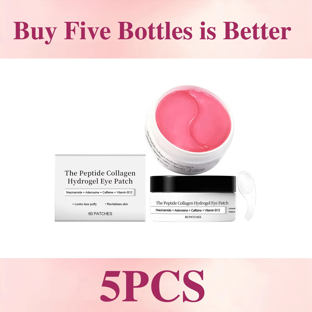 Collagen Hydrogel Eye Patch Peptide Niacinamide Eye Mask Reduce Wrinkles Dark Circles Eye Bag Firming Mild Hydrating Gel Eye Pad
