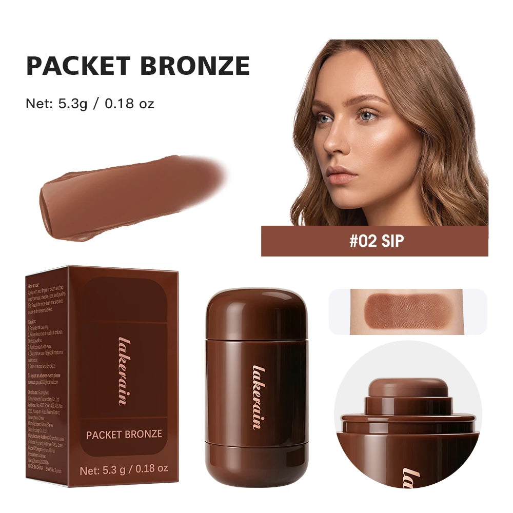 Cream Bronzer Stick Portable Creamy Light Non Sticky Texture Easy Blend For Face Contour Shaping Bronzing Makeup