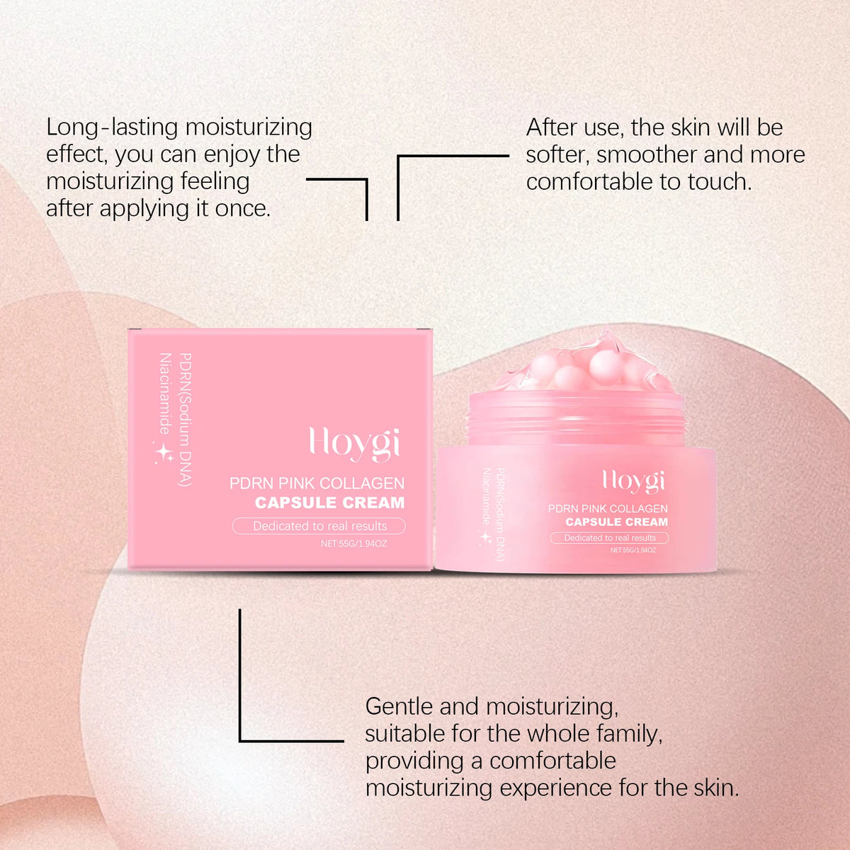 PDRN Pink Collagen Face Serum Skin Oil Control Lasting Moisturizing Facial Cream Skin Care Gel Lightweight Non-Greasy Cream