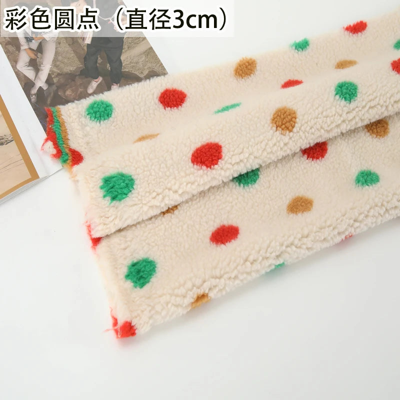 Thickened Short Hair Plush Fabric By The Meter for Needlework Autumn Coat Hoodies Dolls Diy Sewing Cloth Warm Soft Bear Plaid