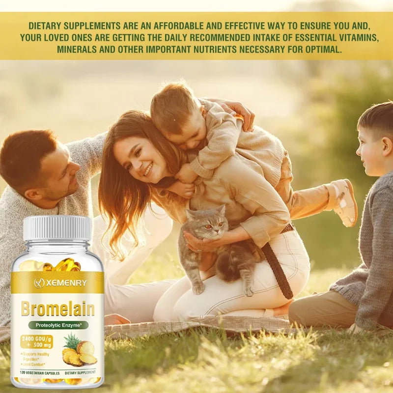 Bromelain Capsules - Supports Joint Health, Improves Digestive Health, Relieves Pain, and Boosts Immunity