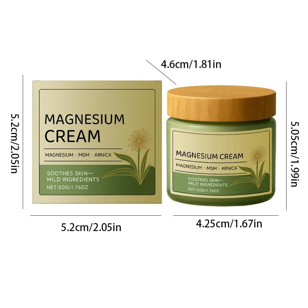 50g Natural Plant Hydrating Moisturize Cream Magnesium MSM Arnica Body Butter Non-Greasy Gentle Daily Barrier Repair Face Cream