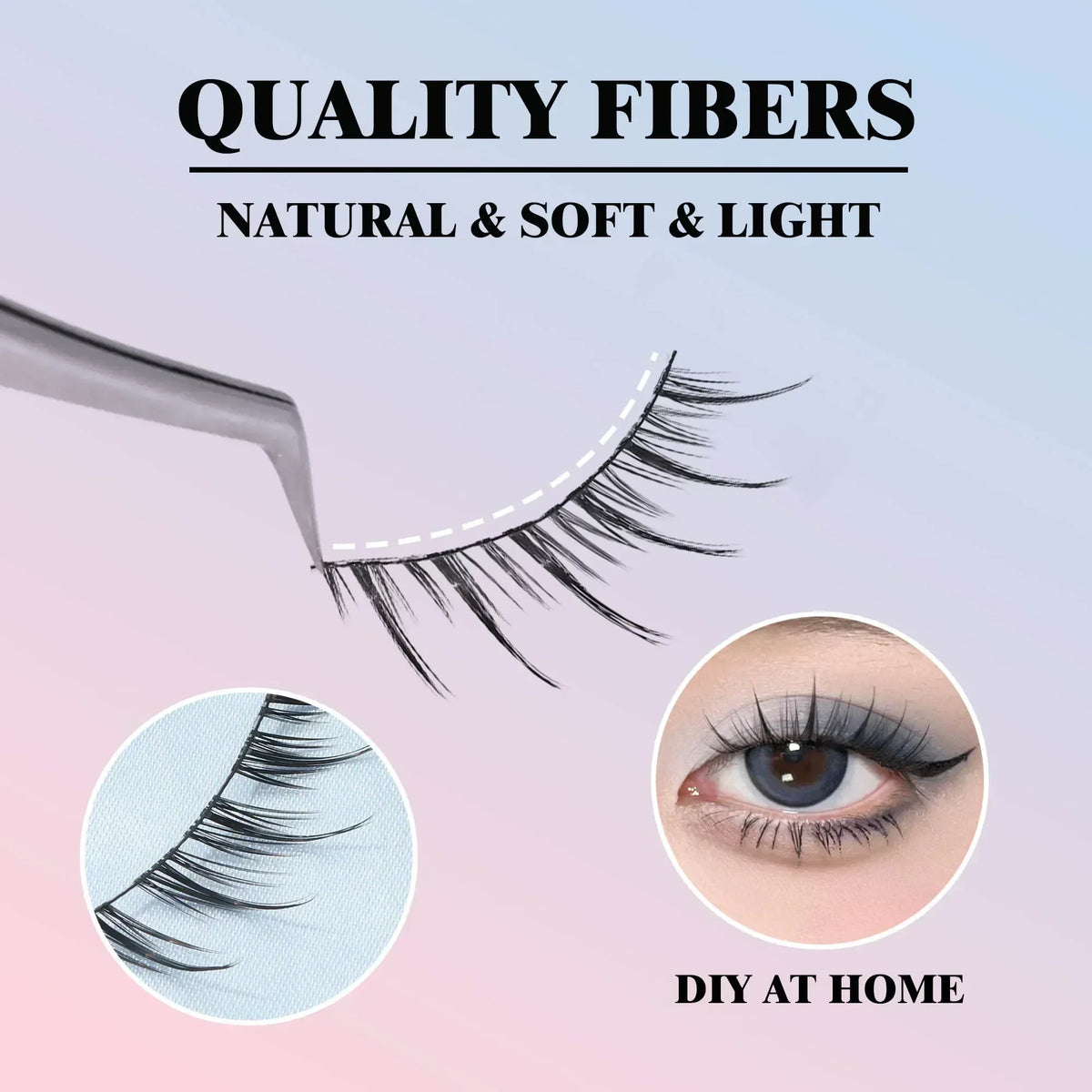 Individual Lash Clusters Natural Fluffy Wispy False Eyelashes Set Cute Cartoon Packaging Perfect Christmas Small Gift