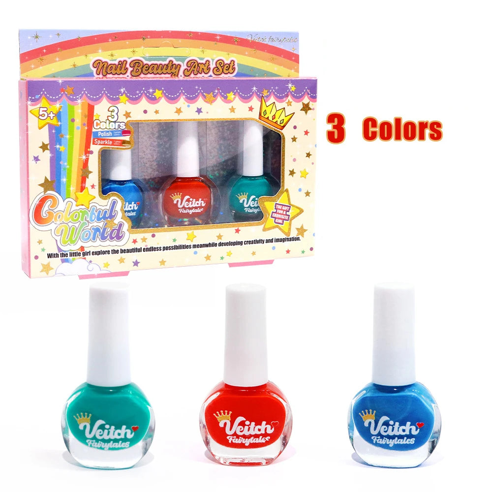 Nail Polish Set Non Toxic Kids Nail Polish Kit Water-Based Quick-Dry Peel-Off DIY Nail Art Kit Gifts for Halloween Christmas