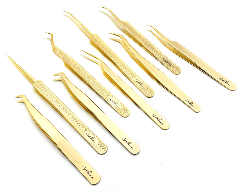 NATUHANA Professional for 3D Tweezers Stainless Steel Volume Eyebrow Tweezer False Eyelash Extension Tweezers for Makeup Tools