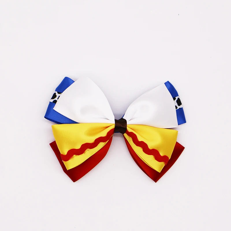 Cartoon Girl Bow Tie Hairpin Fun Pattern TOY Story for Women Girls Festivals Daily Wear Cute Children's Hair Accessories