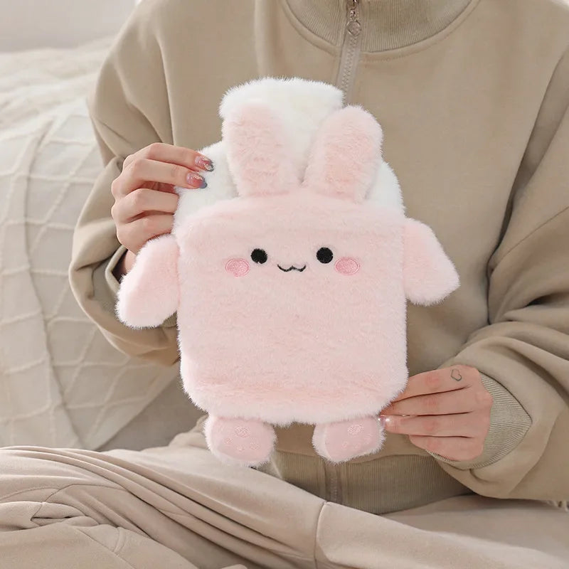 Kawaii Hot Water Bags Cute Plush Rubber Hand and Foot Belly Warmer Explosion-proof Hot Water Bottles for Women Period Pain