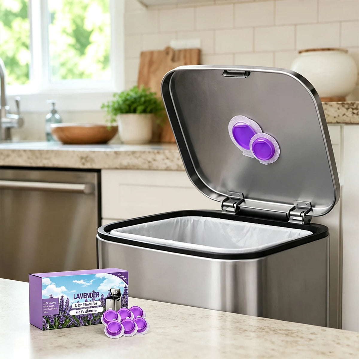 6pcs Trash Can Deodorizer Eliminate Unpleasant Odor Long Lasting Fresh Scent Air Freshener Sticker for Kitchen Bathroom