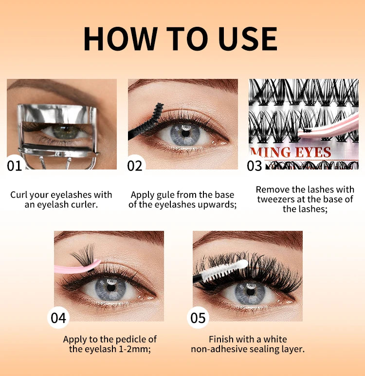 LAKANAKU Manga DIY Lashes Book Lash Cluster Tray Bottom Clusters Volume Set Eyelash Extensions Individual Eyelashes