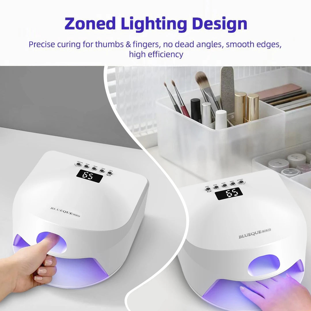 Professional 2-in-1 UV LED Nail Lamp 57 LED Beads Independent Thumb Light Auto Sensor Gel Polish Curing Dryer for Nail Art
