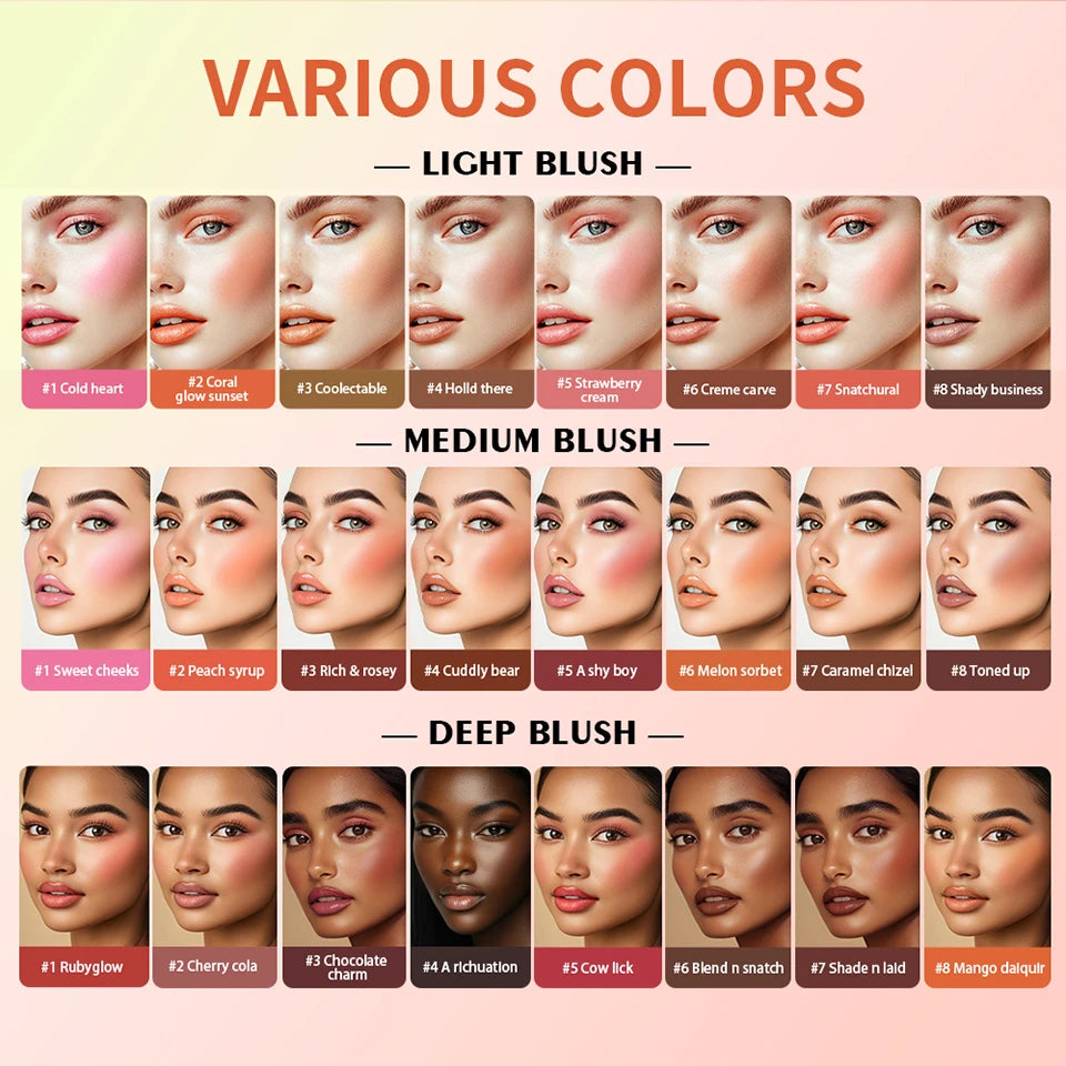 8 Shades Eyebrow Blush Palette With 3Pcs Makeup Brushes  Matte Shimmer Shadow Long Lasting Cosmetics Halloween Makeup Set