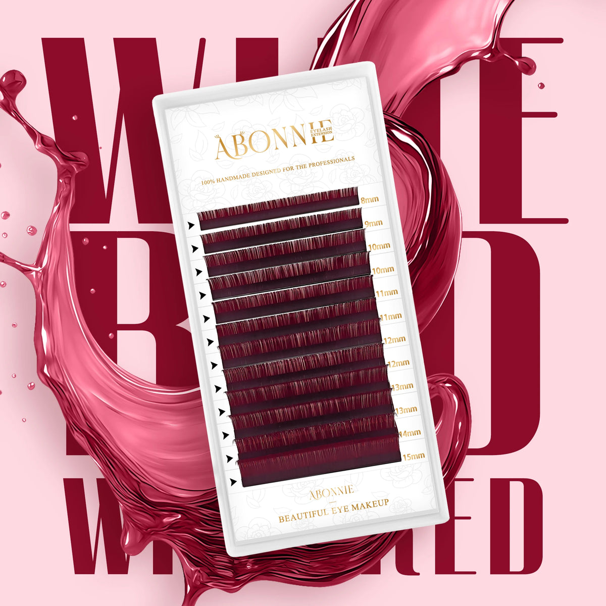 ABONNIE Wine Red Color Eyelash Extension Premium Cashmere Burgundy Lashes Individual Mink False Eyelashes
