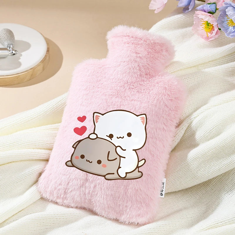 1000ml Bubu Dudu Yier Bear Panda Hot Water Bag Removable Winter Water Bottle Cover for Hot Water Can Be Reused Lady Belly Warmer