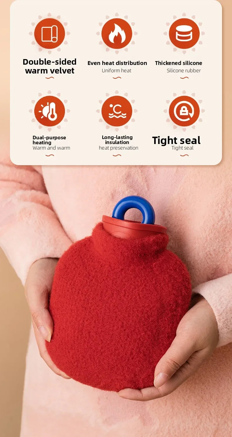 350/800ML Hot Water Bottles Bag Water-filling Hot-water Bag for Female Warm Belly Hands and Feet Keep Hand Warmer Hot WaterBag