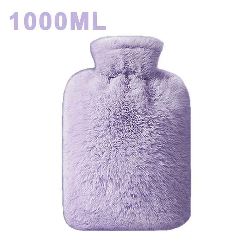 2025 Hot Water Bottle with Cover 1L for Bed Hand Foot Warmer Hot Water Bag Neck Shoulder Pain Menstrual Cramps Hot Compress