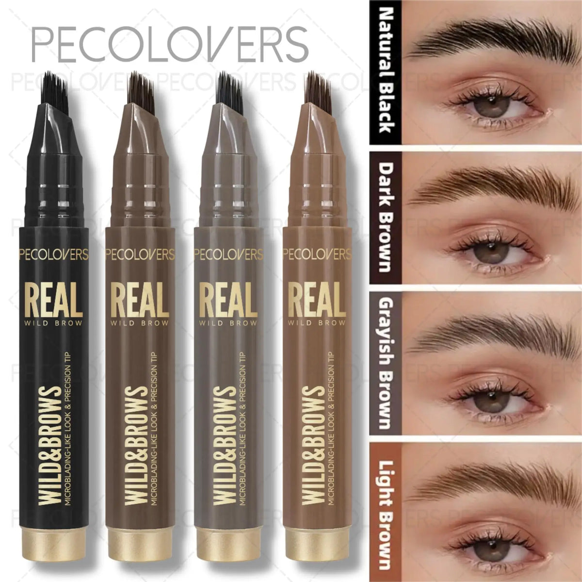 1Pc Waterproof Liquid Eyebrow Pencil,3D Wild Waterproof & Sweatproof Eyebrow Pencil,Perfect Gift for Christmas Makeup