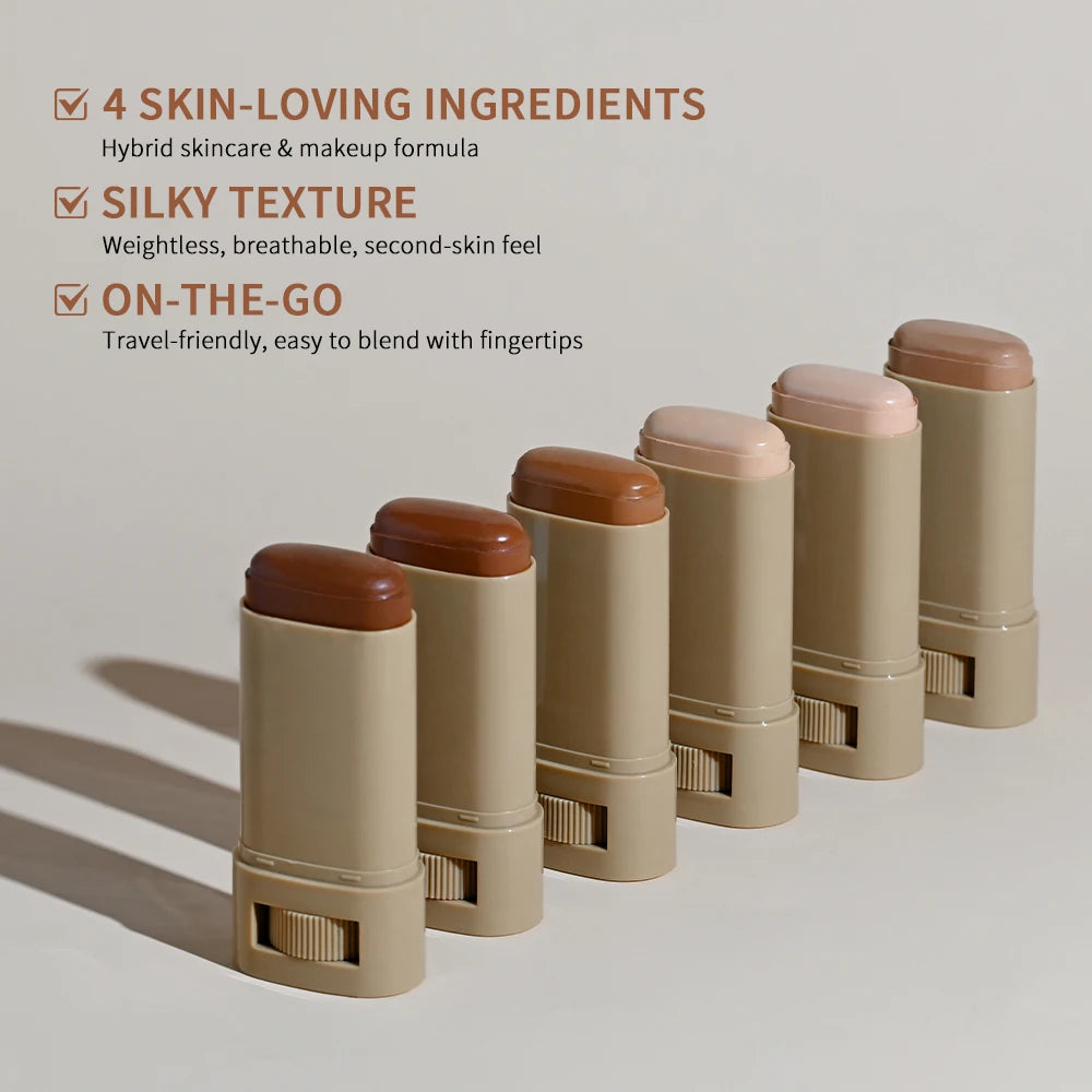 Foundation Stick & Loose Setting Powder Water-Resistant Longwear Full Coverage Oil-Control Beginner Makeup Set Christmas Gift