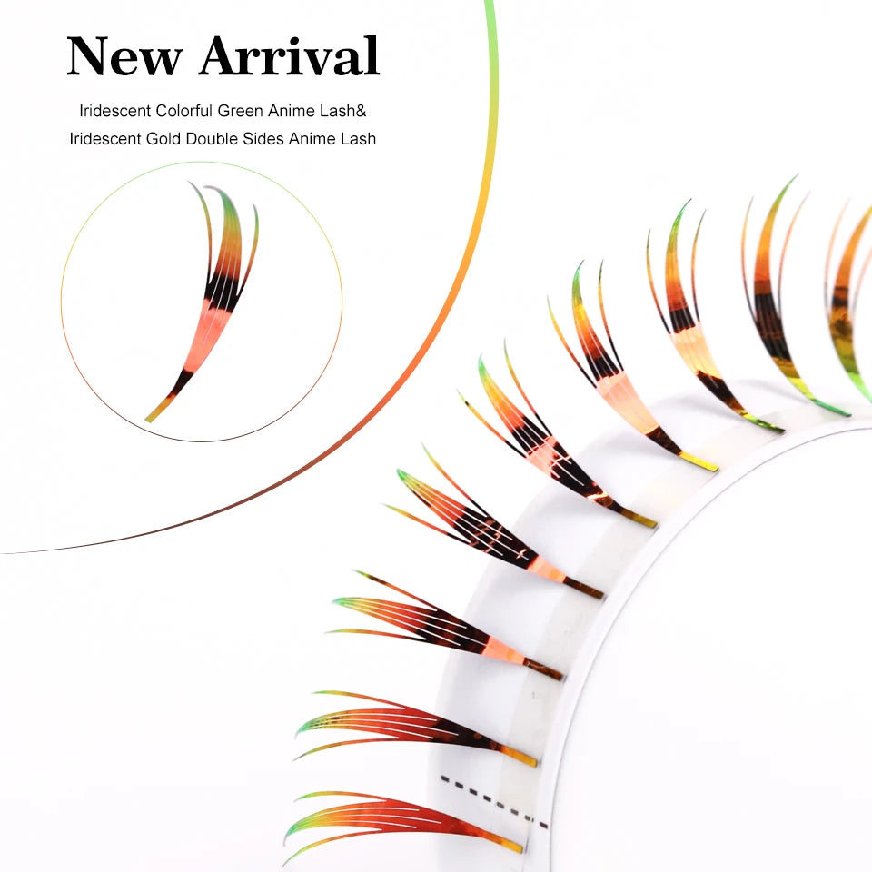 AGUUD Color Shiny Comic Spire Lashes Extension Manga Style Holographic Feather Lash Natural Soft Tinsel Anime Lash for Christmas