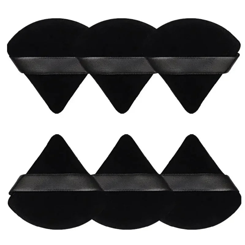 2/6PCS Triangle Velvet Cosmetic Puff Make Up Sponges Wet Dry Use for Face Eye Contouring Shadow Cosmetic Foundation Makeup Tool