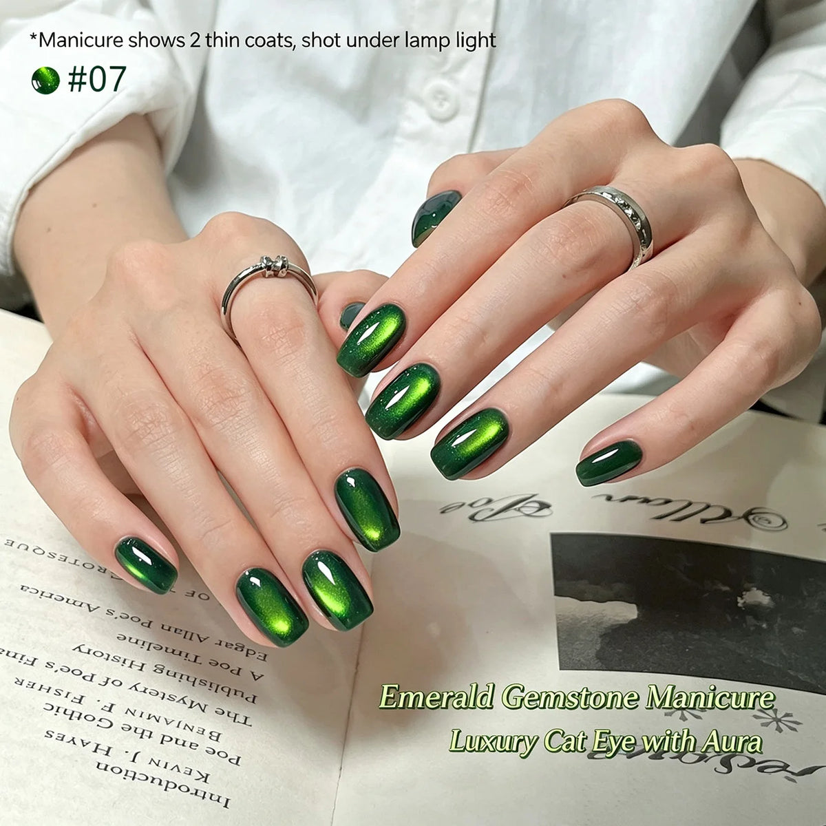 MIANEL 10ML Autumn Crushed Glitter Cat Eye Gel Nail Polish Whitening Nail Polish Christmas Decor Green Nails