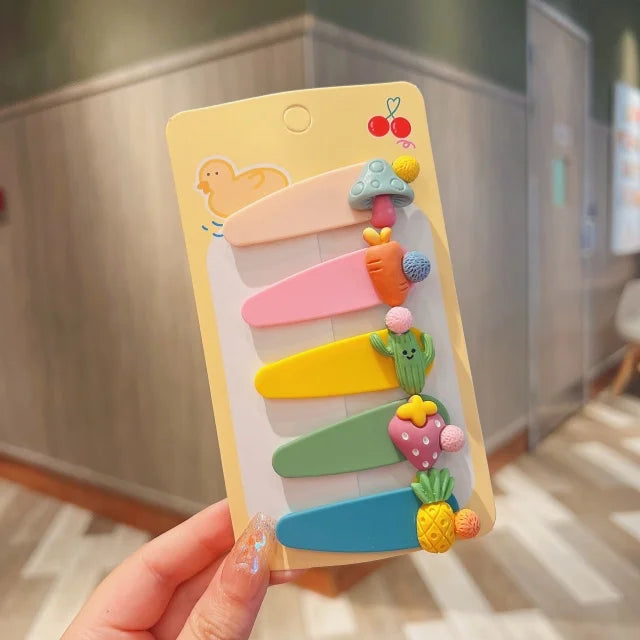 2026 New 5PCS/SET Korean Sweet Style Cute Bow Cloud Wave Hair Clips  No Hurt Hair BB Clips for Baby Girls Toddler Accessories
