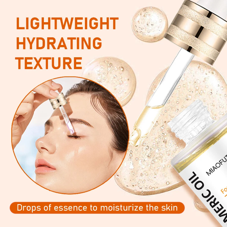 Amococo 2pcs Turmeric Niacinamide Serum Oil 30ml Water Oil Layered Essence for Face and Body Moisturizing Facial Serum with Vitamin C Hyaluronic Acid Turmeric Extract Niacinamide Lightweight Daily Skin Care