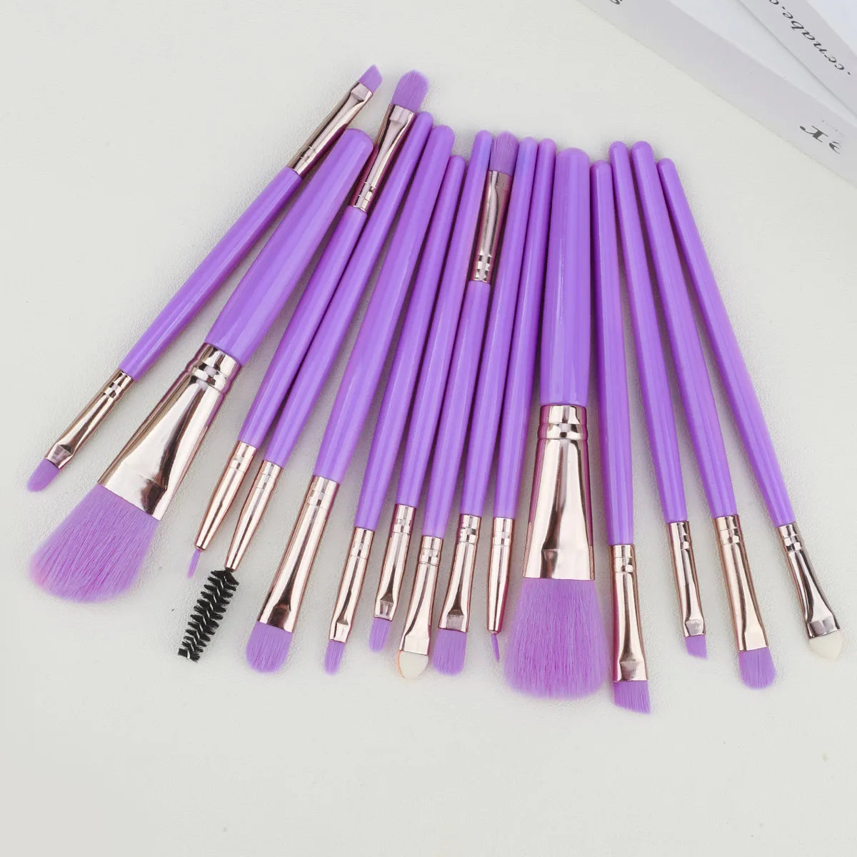 15pc Makeup Brushes Set Face Eyes Make Up Brush Eyelash Eyeshadow Eyebrow Eyeliner Foundation Powder Blush Highlight Lips Brush