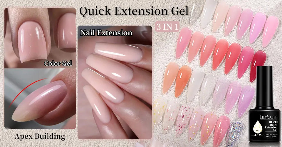 LILYCUTE 7ml Auroras Glitter Nail Polish No Need of UV/LED Lamp Nail Supplies Vernis White Pink Silver Pearl Effect for Nails