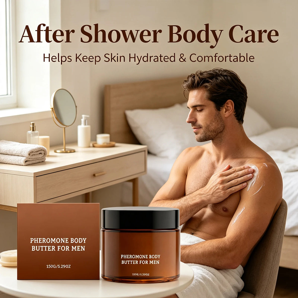 Men’s Pheromone Body Butter Soothe Dryness Enhance Skin Softness Long-Lasting Hydration Fast Absorbing Moisturizing Body Lotion