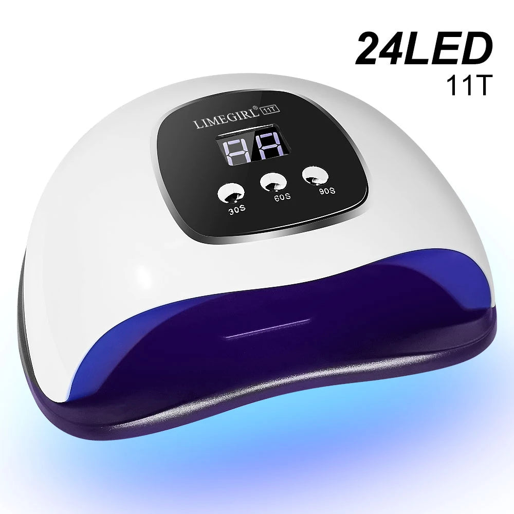 LIMEGIRL 24LED UV Lamp for Nails Gel Polish Varnish Drying With LED Display And Motion Sensing Professional Manicure UV Lamp for Acrylic Resin Dryer Home Use Tool