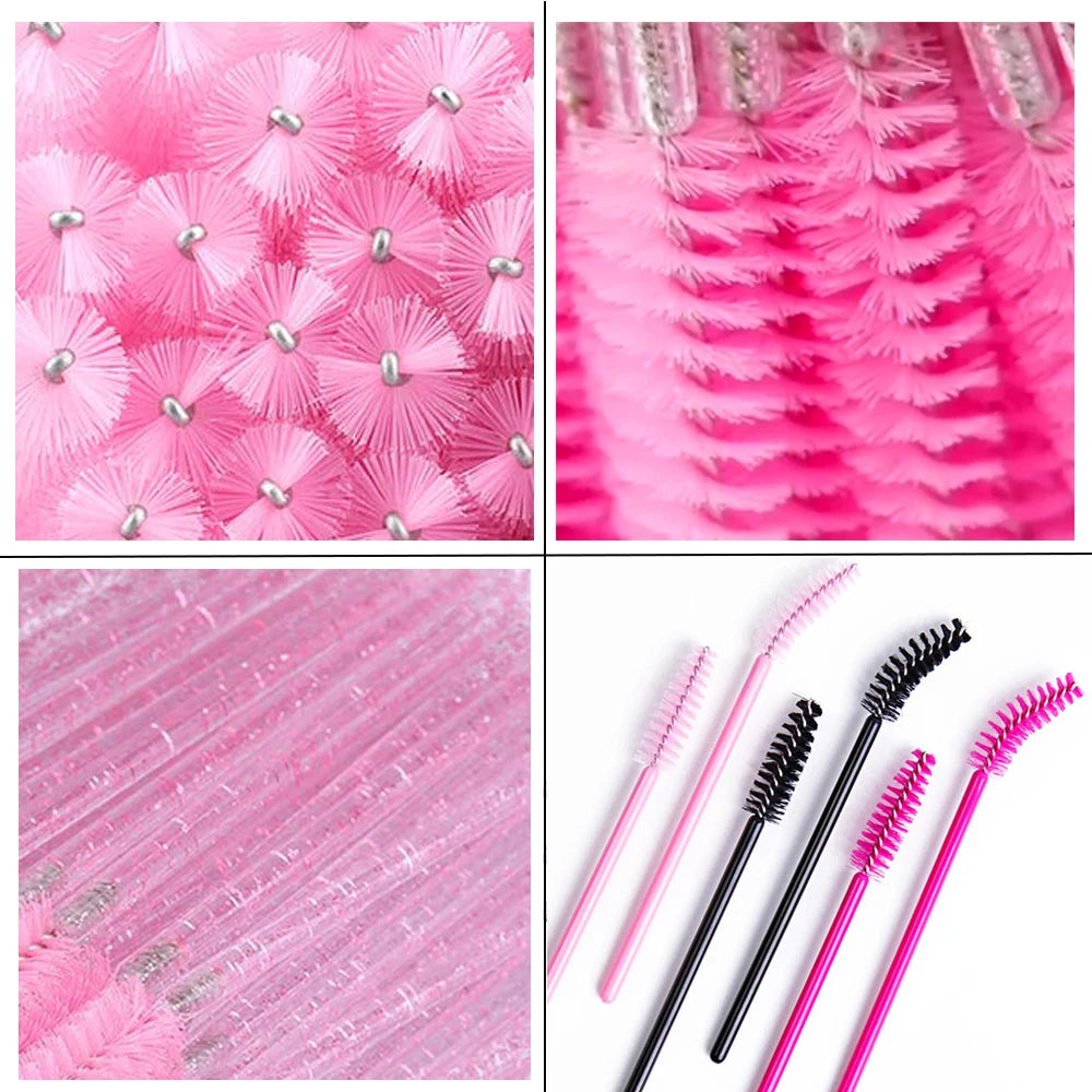 50/100/300/500pcs Makeup Tool   Eyebrow Eyelash Brushes Eyelash Spoolies  Mascara Wands Applicator for Eyelash Extension