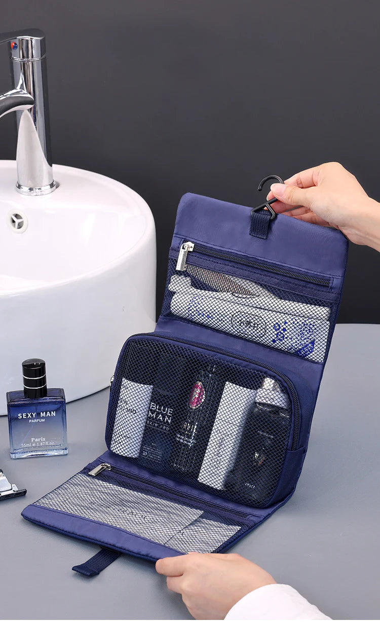 Foldable Toiletry Bag Organizer Hanging Storage Bags Bathroom Makeup Case Cosmetic Bag For Business Men Travel Organizers