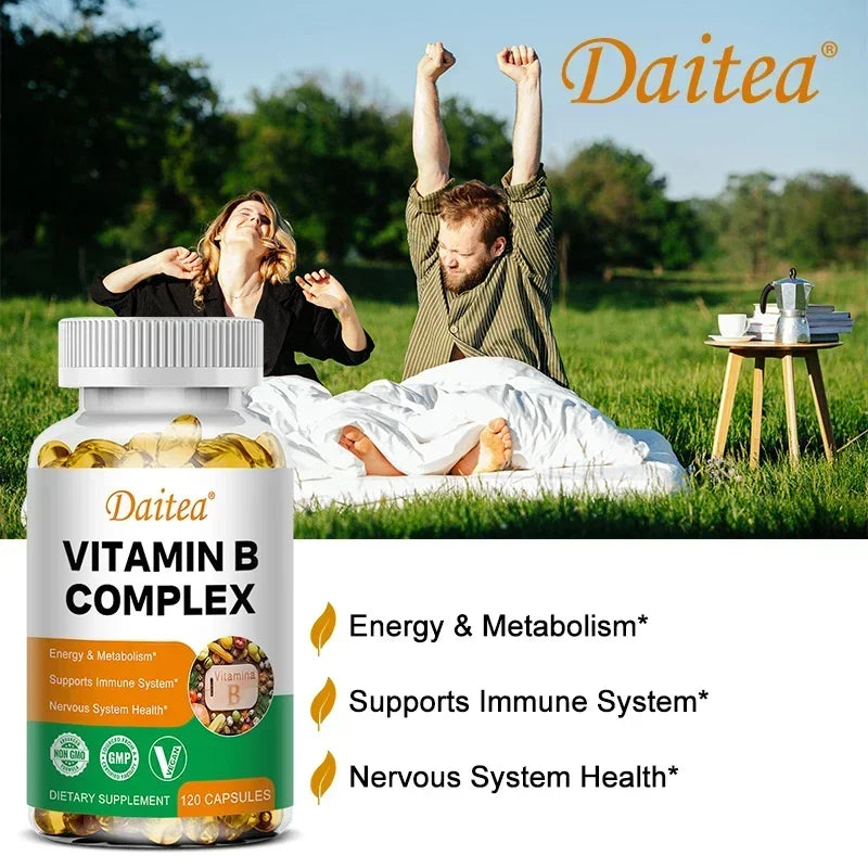 Vitamin B Complex - Stress, Immunity, Heart Health, Nervous System, Energy Metabolism Support - Non-GMO, Vegan, Gluten-Free