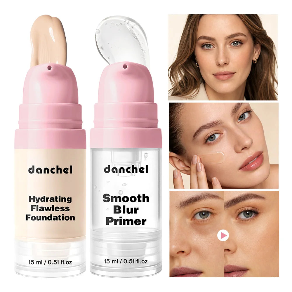 10Pcs Makeup Set Primer Foundation Concealer Setting Powder Makeup Brushes Beauty Sponge Full Face Cosmetic Kit Christmas Gift