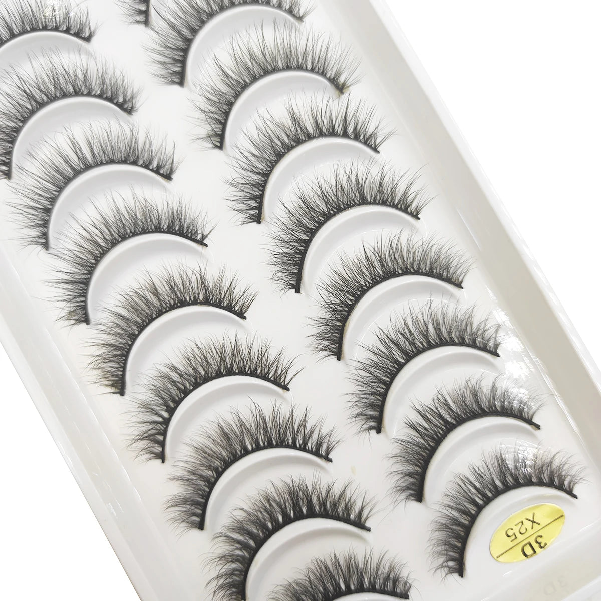 10 Pairs Natural 3d Mink Lashes Soft False Eyelashes Cross Messy Dense Eye Lashes Extension Makeup Faux Cils Cat Mini